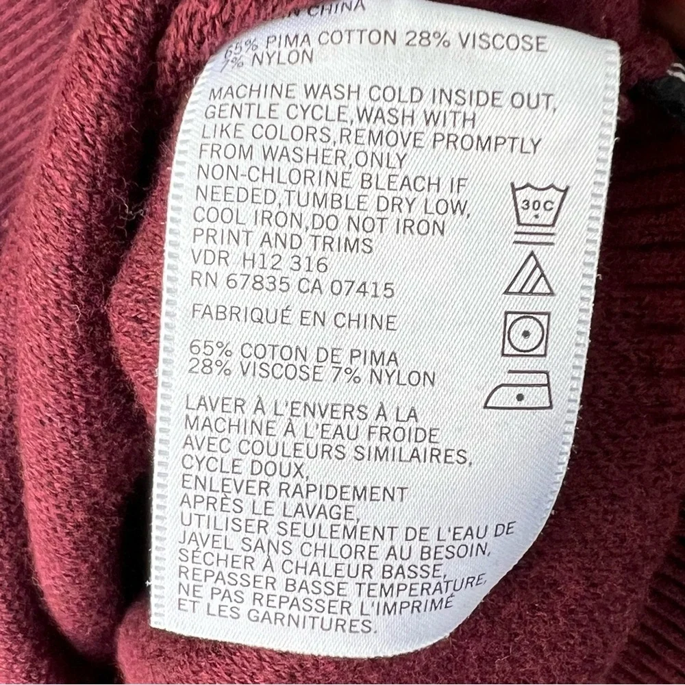 NAUTICA MAROON BURGUNDY DARK RED Navtech V-Neck Deck Sweater Cotton SZ XXL NWT